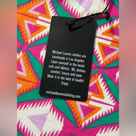 Michael Lauren Cuba T Shirt Dress, Bright Triangle Print, Women’s, Size Small - Picture 2 of 10